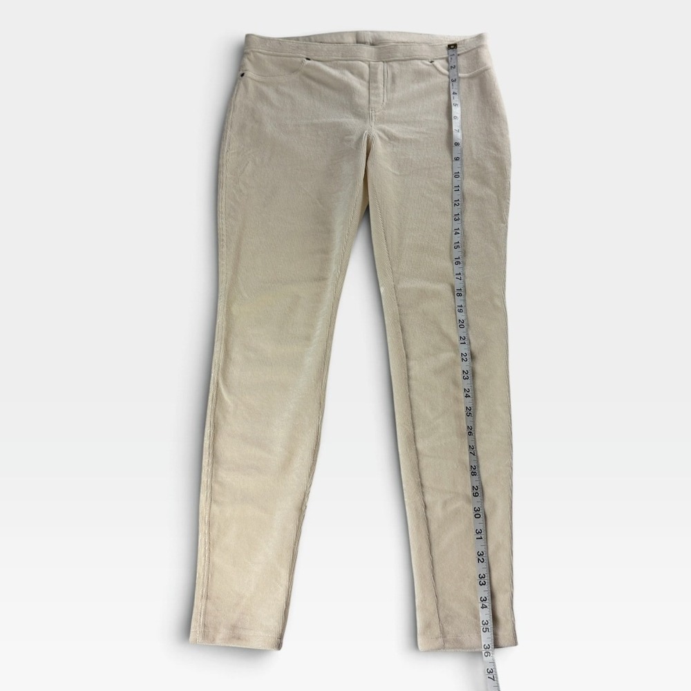 HUE Corduroy Leggings Womens Large Cream Off-White Stretch Slim Fit Good - Picture 4 of 12